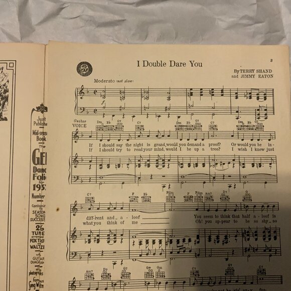 VINTAGE SHEET MUSIC - KATE SMITH - I DOUBLE DARE YOU 1937 - Picture 3 of 4